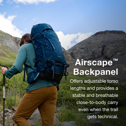 Osprey Kestrel 68L Men's Backpacking Backpack, Bonsai Green, L/XL