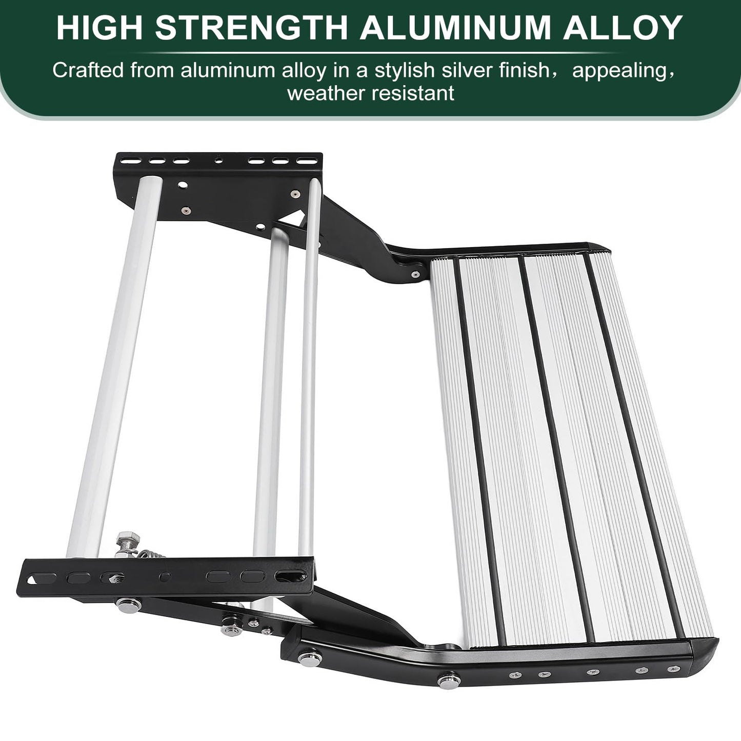 GOTOTOP Step, Rv Step Stool, RV Step, Aluminum Folding Step Ladder, Safer Foldable Small Stepping Stool, 200 Kg Loadable Motorhome Accessory Step Ladder for Camping and Outdoors
