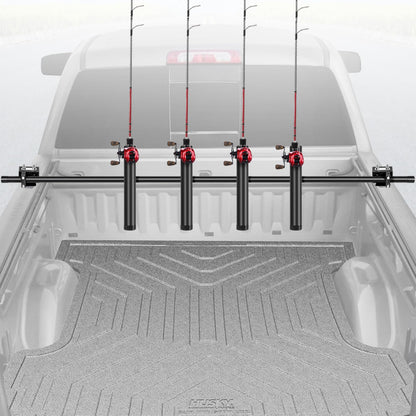 FEIMIRE Inshore Rod Holders for Truck Bed, Adjustable Rod Holder for Truck & SUV, All Aluminum Body with D Rings, 4 Rod Holder, Gifts Ideas for Men