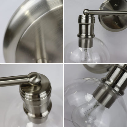 Chloe Lighting OXA 2 Light Vanity Bath Light 14in Wide Brushed Nickel Glass CH6S001BN14-BL2