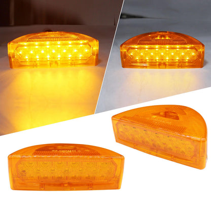 BOLANTON 2Pcs Amber Headlight 39 LED Turn Signal Indicators Running Lights, Front Park Light with 3 Wires Replacement Fit for Peterbilt 379 359 357 365 378