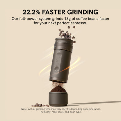 OutIn Fino Portable Electric Coffee Grinder,Adjustable Coffee Bean Grinder with 28 Precise Grind Setting,One-Button Burr Coffee Grinder with Fast‑Charge Battery, Auto‑Stop & Clog‑Protection