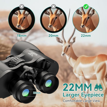 MLight 10-30X50 Zoom Binoculars for Adults, High Powered Military Binoculars for Bird Watching, Hunting, Outdoor, Hiking, Concerts Large View, Waterproof, BK7 Prism, FMC Lens, Low Light Night Vision