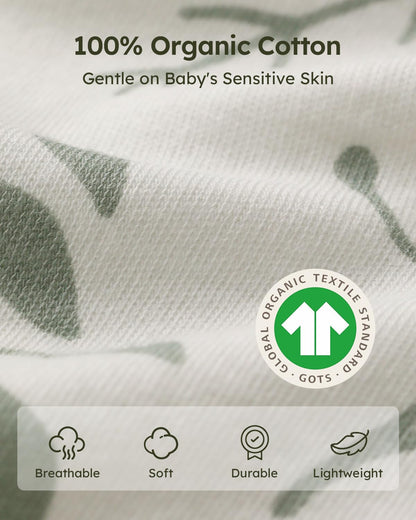 Yoofoss Baby Sleep Sack - 100% Organic Cotton Wearable Blanket | 12-18 Months, 2-Way Zipper, 3 Pack