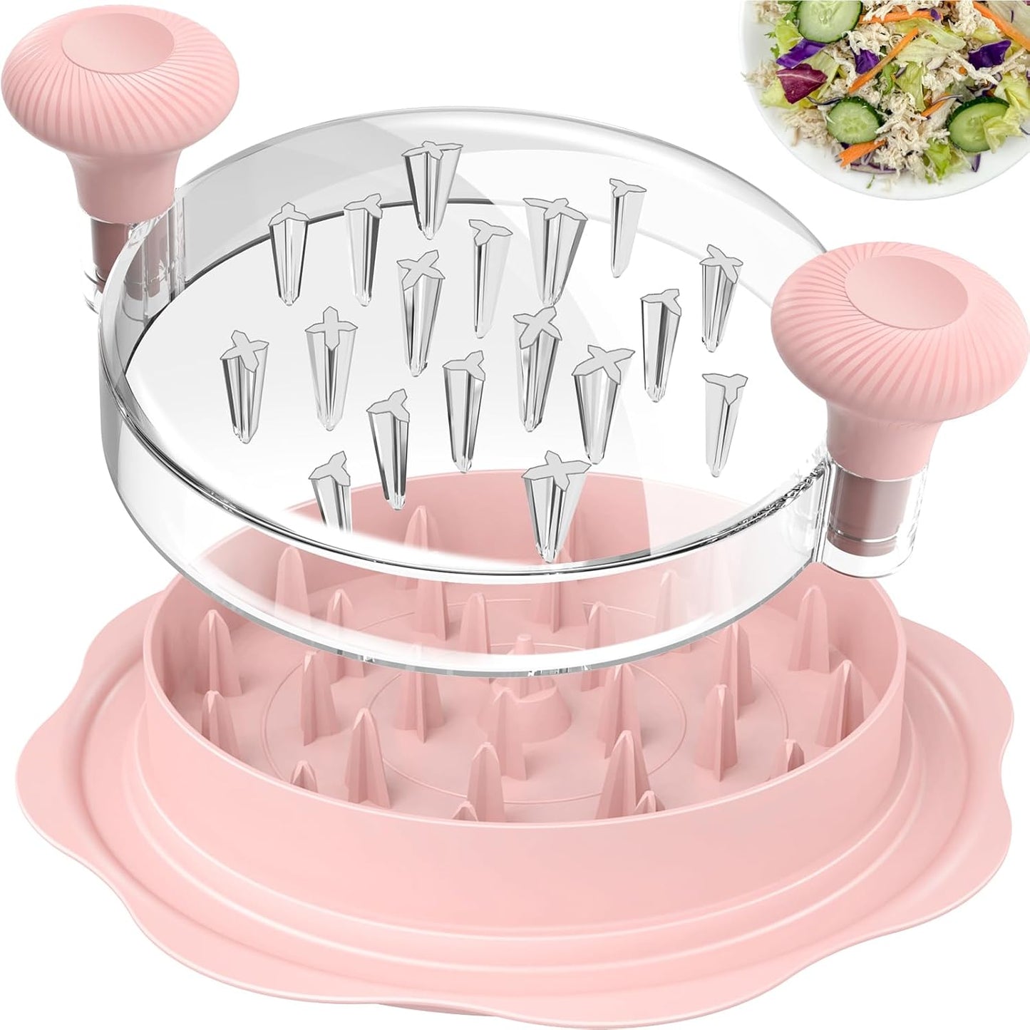 Ukeetap 10" Pro Chicken Shredder Tool - BPA-Free, Ergonomic Design, Large Size, Pink