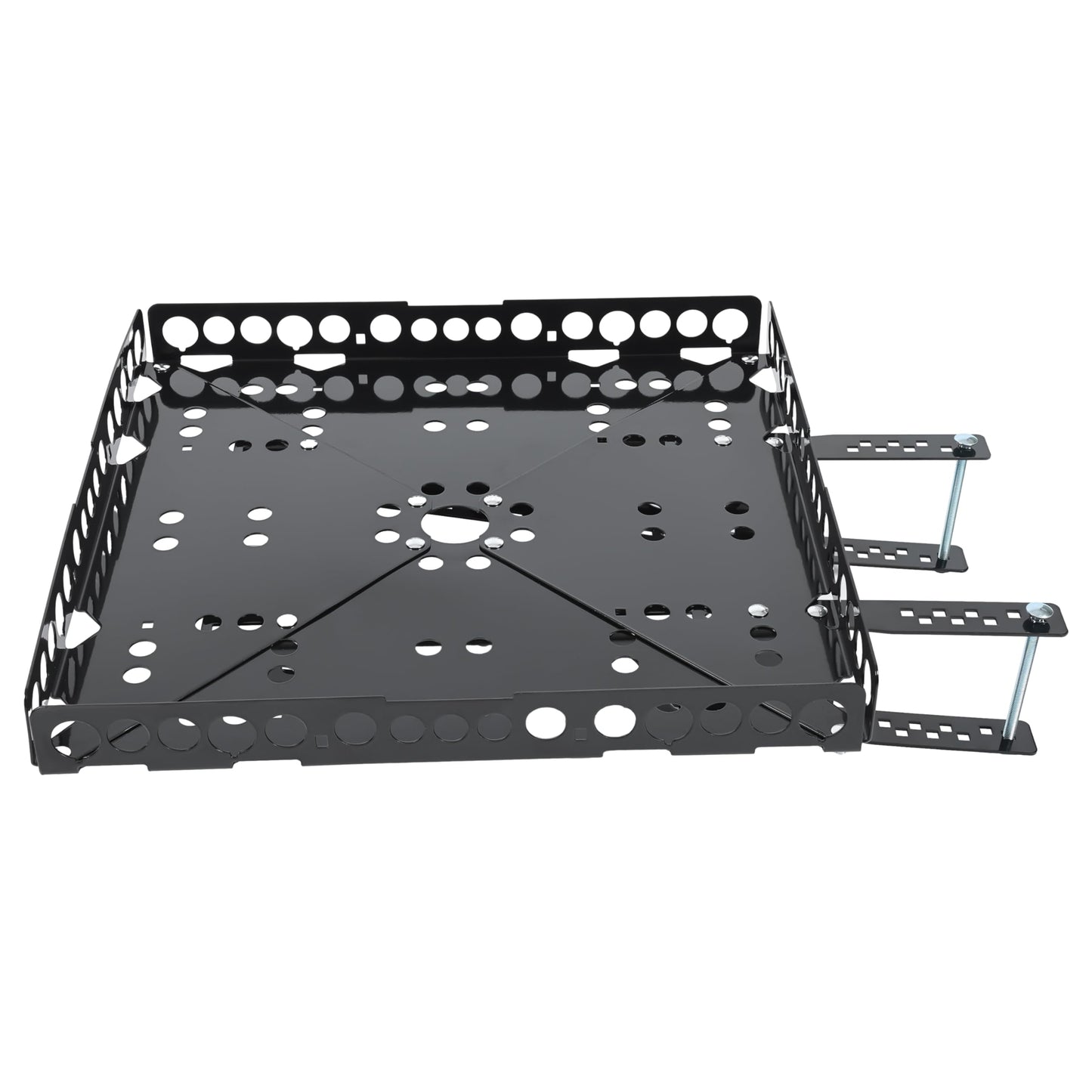 ALMULOO RV Heavy Duty Bumper-Mounted Cargo Carrier and Generator Carrier Tray Assembly with 200 LB Load Rating for Campers Trailers 15 LB Weight