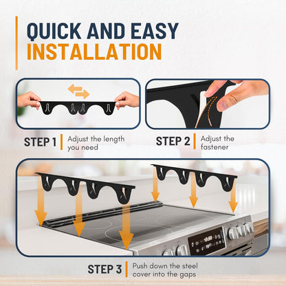 Linda’s Essentials Stainless Steel Stove Gap Covers - Adjustable 13.8" to 27.5" | 2 Pack Counter & Oven Filler