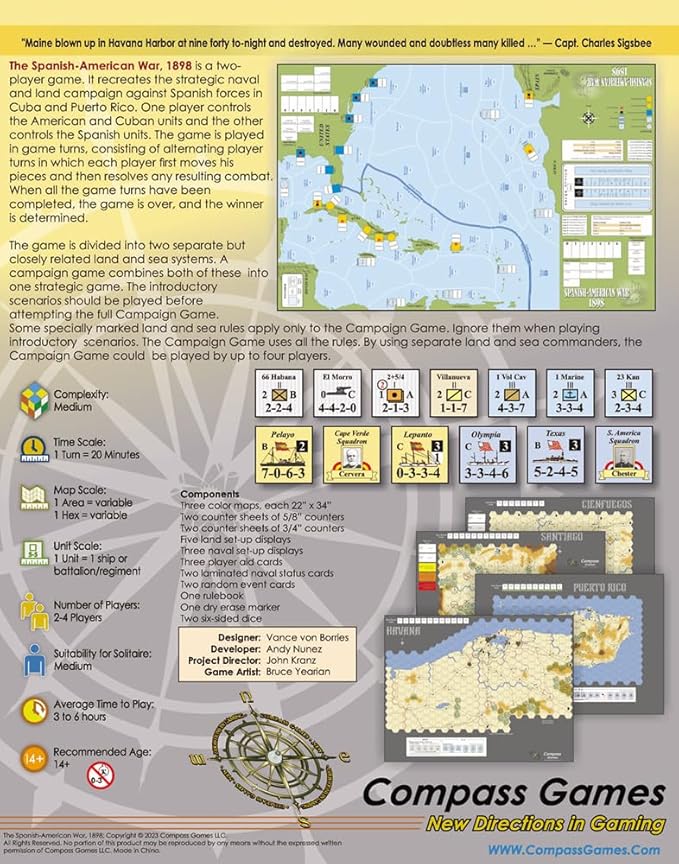 Compass Games 1126 The Spanish-American War 1898
