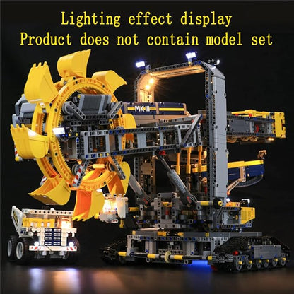 LED Light Kit Compatible with Lego Bucket Wheel Excavator - Lighting Set for Technic 42055 Building Model (Model Set Not Included)