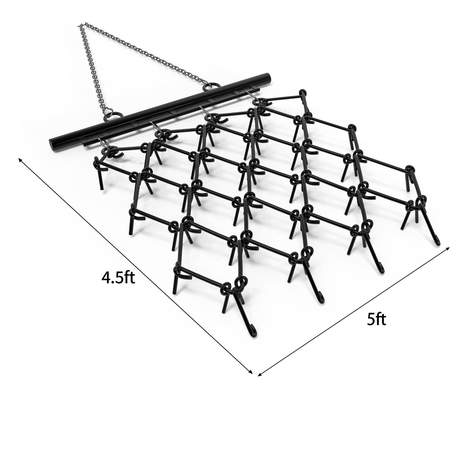 YINTATECH ATV Chain Drag Harrow 5'W x 4.5'L, 1/2'' Tines for Lawn Tractors, ATV & UTV Attachments