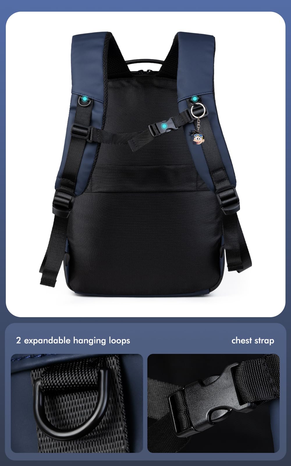 Gelrova LuminaPack X1 LED Backpack with Customizable Display, Expandable 20L to 25L, 15.6 Inch Laptop Compartment, Anti-Theft Design, Lightweight Hard Shell for Travel