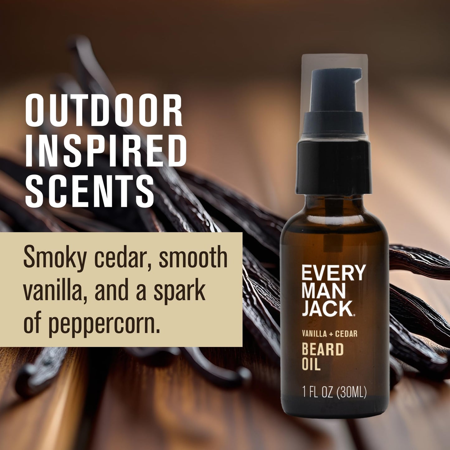 Every Man Jack Men's Beard Oil - Aged Bourbon Fragrance - Deeply Moisturizes and Softens Your Beard and Adds a Natural Shine - Naturally Derived with Shea Butter and Argan Oil - 1 fl oz