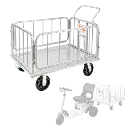 SuperHandy Cargo Trailer Heavy-Duty, Utility Cart - 1200 lbs Capacity with Hitch, 8" Casters, Compatible with SuperHandy Electric Tugger Cart