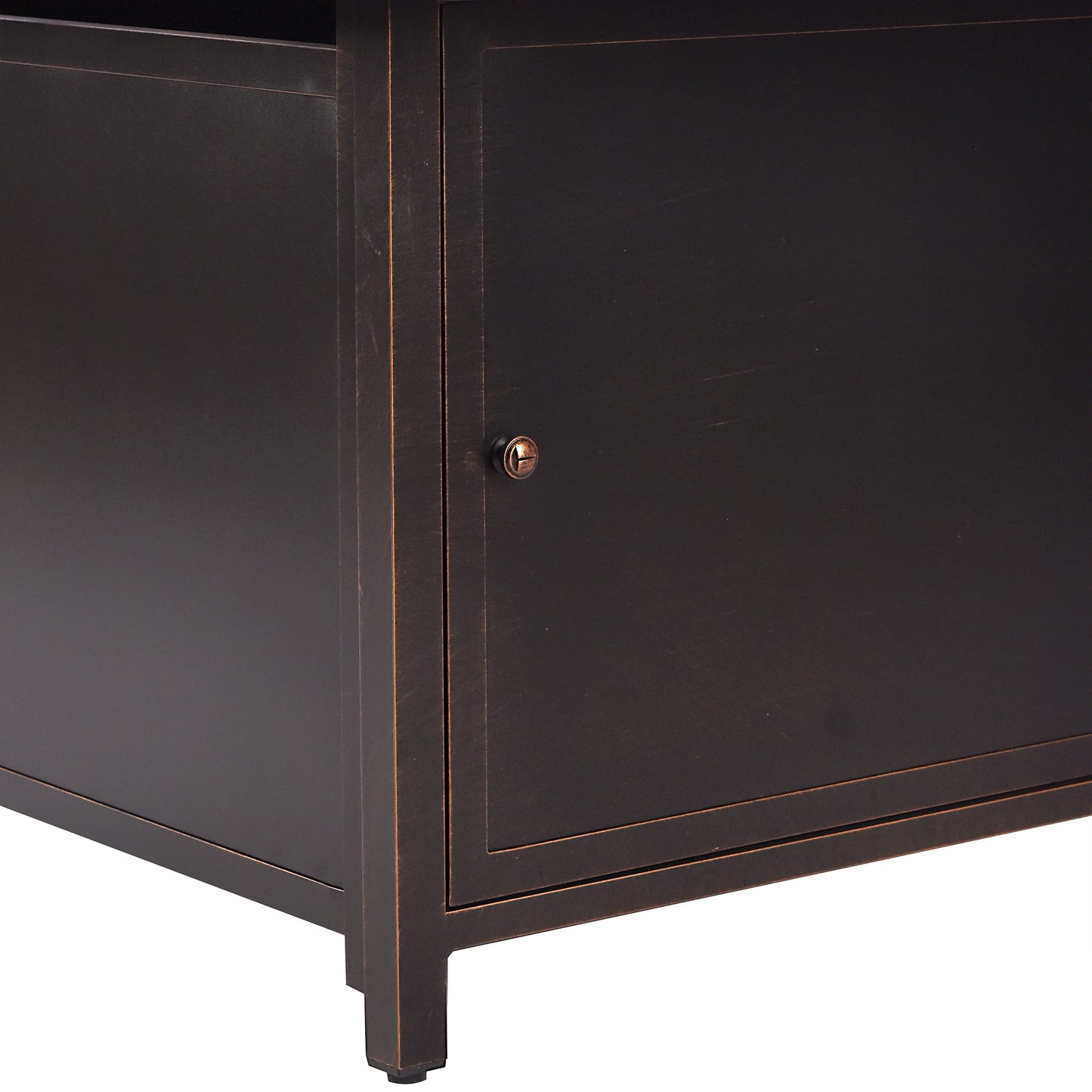 Oakland Living Rectangular 48 in. x 36 in. Aluminum Propane Fire Pit Table, Glass Beads, Two Covers, Lid, 57,000 BTUs in Copper Finish Black