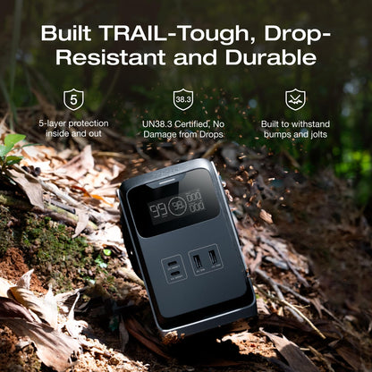 EF ECOFLOW TRAIL 200 DC Portable Power Station, 192Wh LiFePO4 Battery, Solar Generator, 220W DC Output, Compact Power Bank for Camping, Travel, Outdoors, and Emergency Use (No AC Outlet Included)