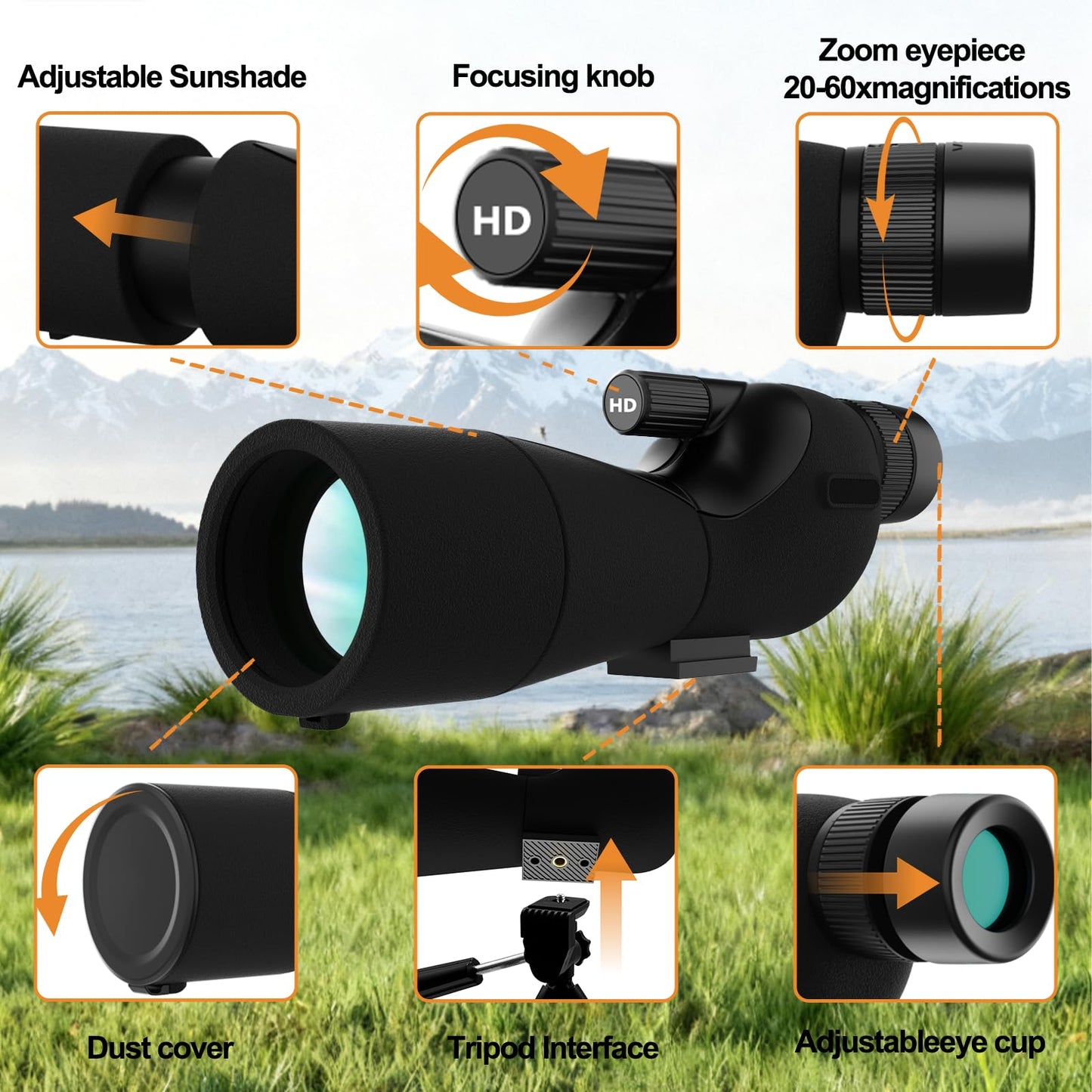 Monocular Telescope with Tripod,Bird Watching Gifts for Men and Nature Lovers - Outdoor Nature Exploration & Stargazing, Birthday Gifts for Father, Graduation Gifts for Teens