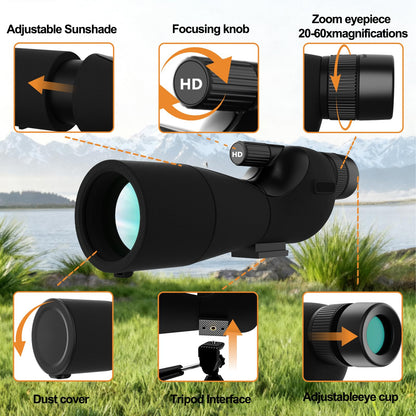 Monocular Telescope with Tripod,Bird Watching Gifts for Men and Nature Lovers - Outdoor Nature Exploration & Stargazing, Birthday Gifts for Father, Graduation Gifts for Teens
