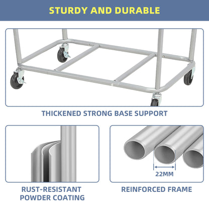 STORAGE MANIAC Umbrella Drying Rack and Large Industrial Laundry Cart Set - Robust Laundry Solution with Ample Capacity and Versatile Storage Options for Homes, Hotels, and More