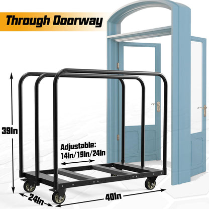 Folding Table Cart, Table Dolly with Swivel Caster Transport 6-8PCS Rectangular,Round Folding Tables 24In Width Panel Cart Have 3 Pole for Separating Area&Detachable Design Easy to Through Doorway