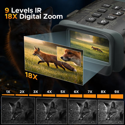 Night Vision Binoculars with 1200Yd Laser Rangefinder, 4K Video & 48MP Photo, 18X Digital Zoom Infrared Night Vision Goggles, 5000mAh Rechargeable for Wildlife Observation, Camping & Night Outdoor Use