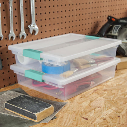 Sterilite 24-Pack Clip Box | Stackable Clear Plastic Bins with Latching Lids for Organized Storage