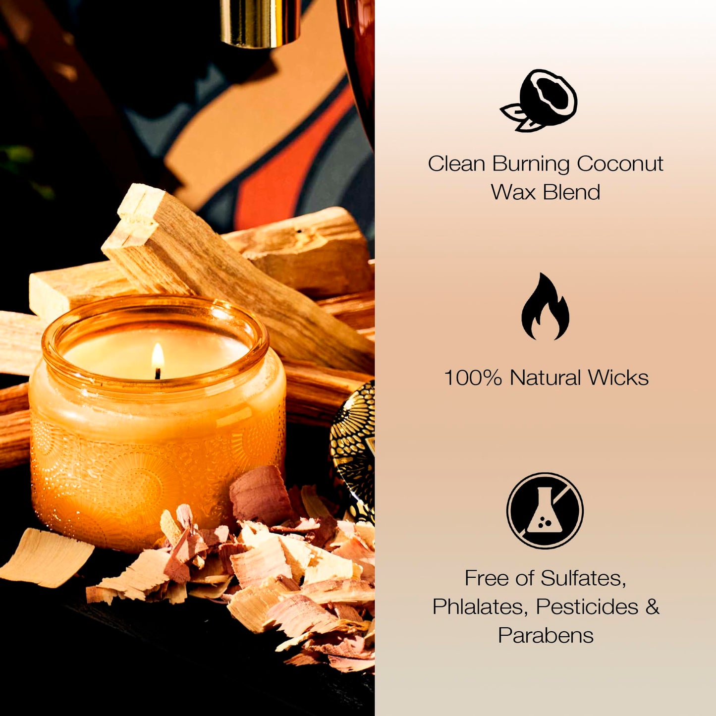 Voluspa Baltic Amber, Petite Candle Jar, 3.2 Ounce, 25 Hour Burn Time, Coconut Wax for Clean Burning, Handcrafted in the USA