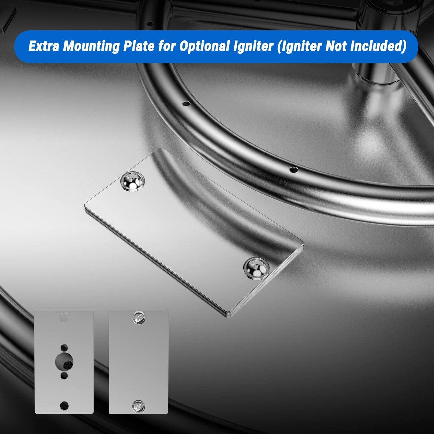 Skyflame 18 inch Square Stainless Steel Drop in Fire Pit Burner Pan with Burner Ring and Protective Cover