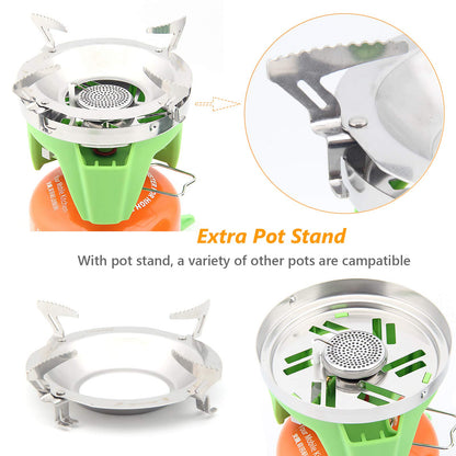 Fire-Maple Camping Backpacking Stove Camp Stove Backpacking Cooking Set 1L Camping Pot Fixed Star 2 Cooking System (Green)