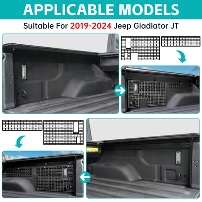 OUSUWO Side Truck Bed Molle Panel Rack System Compatible with 2019-2024 Jeep Gladiator JT 5FT Accessories Cargo Storage Organizer Tools Rack Fit for 19-24 Gladiator JT Accessories (Not Fit 2025)