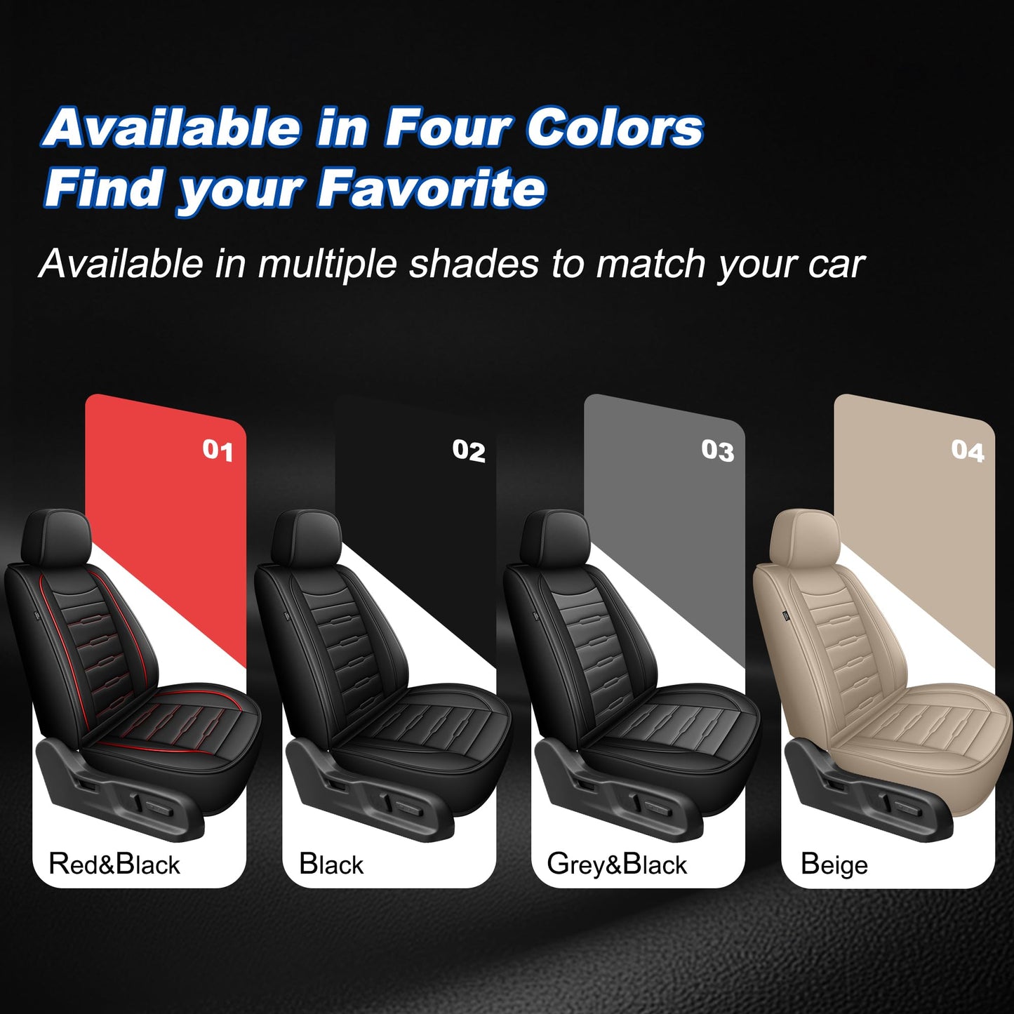 AOMSAZTO Leather Seat Covers Full Set Fit for Jeep Compass 2012-2026,Waterproof Faux Leather Seat Protectors for 5-Seat Vehicles(Black)