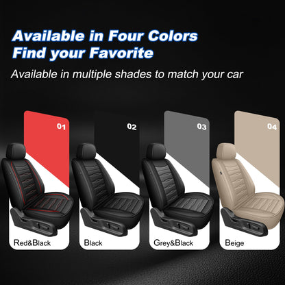 AOMSAZTO Leather Seat Covers Full Set Fit for Jeep Compass 2012-2026,Waterproof Faux Leather Seat Protectors for 5-Seat Vehicles(Black)