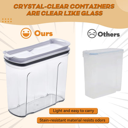 FreshKeeper Cereal Containers Storage Set, Airtight Food Storage Container with Lid 3.5L,2PCS BPA-FREE Plastic Pantry Organization Canisters for Rice Cereal Flour Sugar Dry Food in Kitchen…