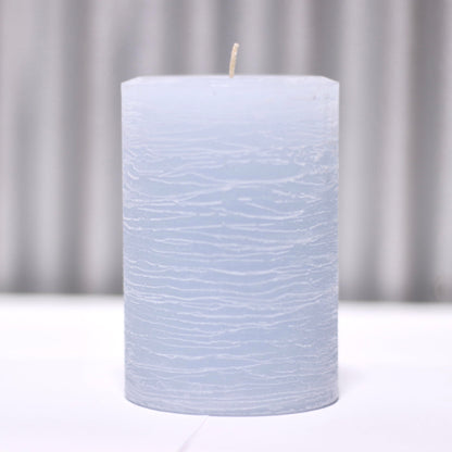 Modern Candle Design Large Unscented Rustic Nordic Pillar Candle Handmade in The USA (Ice Blue)