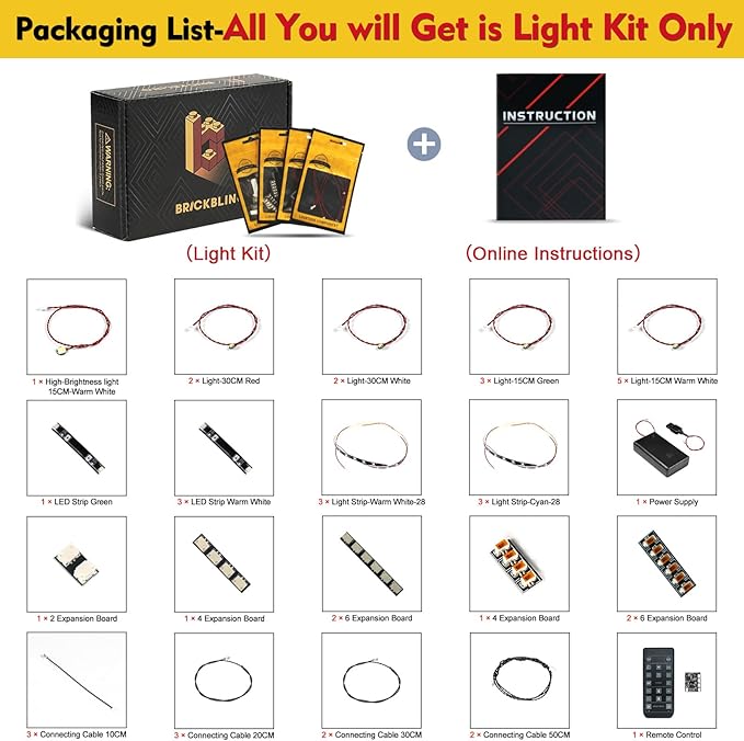 BrickBling LED Light Only Compatible with Lego Twilight The Cullen House 21354 - Lights Only Not Come with Model (RC Version Light)