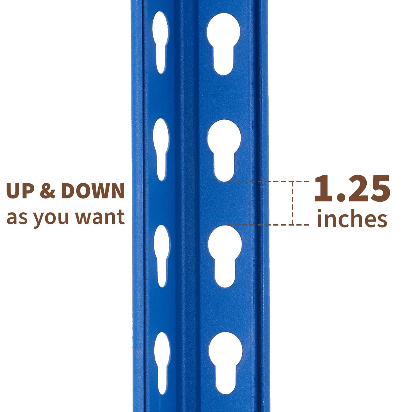 5-Tier Storage Shelving, Adjustable Garage Shelves, Meta Storage Shelving Unit with 2500LBS Capacity, Steel Wire Rack Shelf Organizer for Garage, Kitchen Pantry Basement, 48 x 24x 71inch, Blue