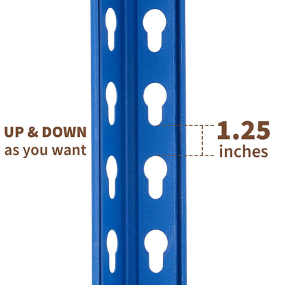 5-Tier Storage Shelving, Adjustable Garage Shelves, Meta Storage Shelving Unit with 2500LBS Capacity, Steel Wire Rack Shelf Organizer for Garage, Kitchen Pantry Basement, 48 x 24x 71inch, Blue