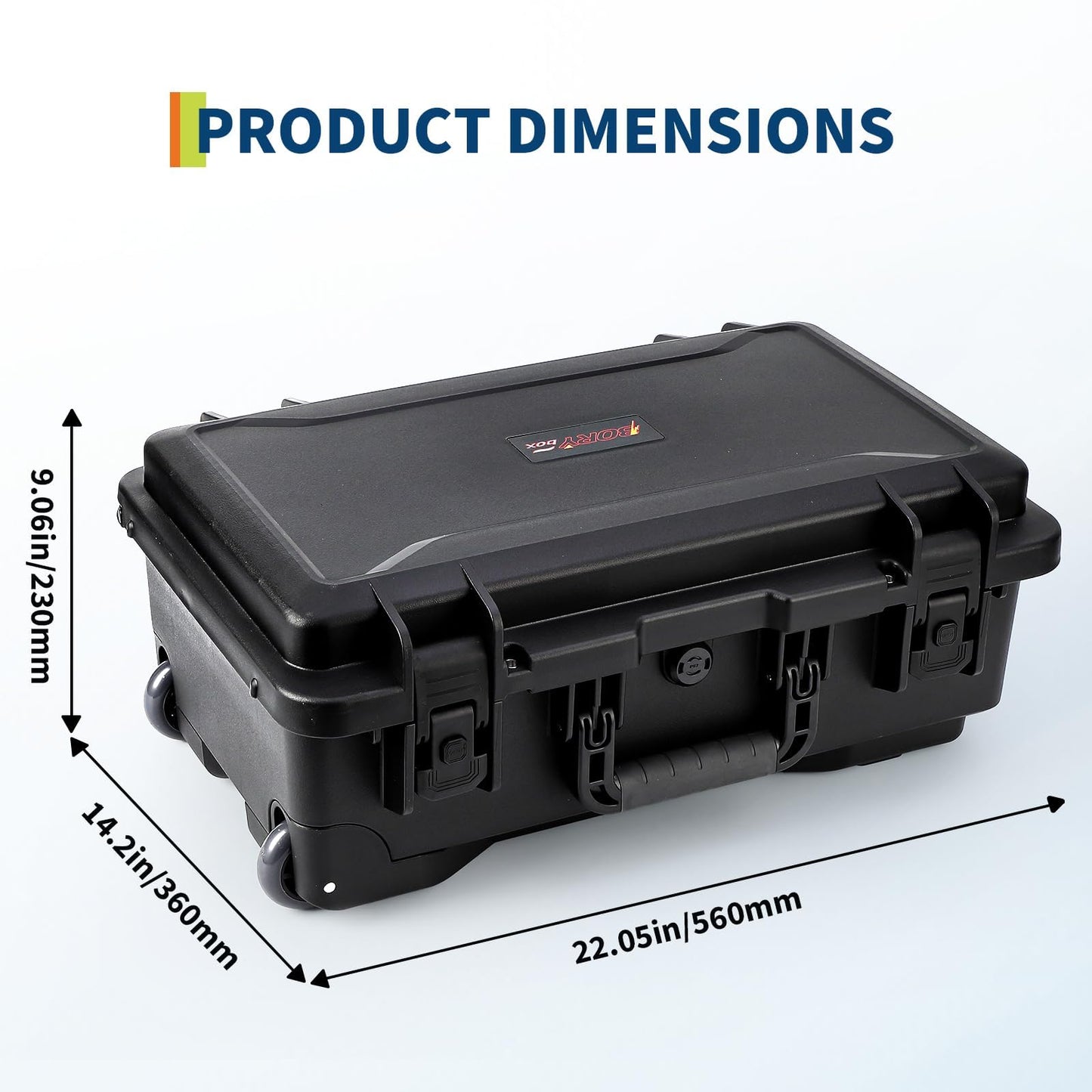 GarveeTech Protective Case,Heavy Duty Protective Dry Box Case with Padded Dividers and Wheels,Waterproof Travel Camera Case Dustproof and Impact Resistant,22” x 14” x 9”,for Travel, Hunt