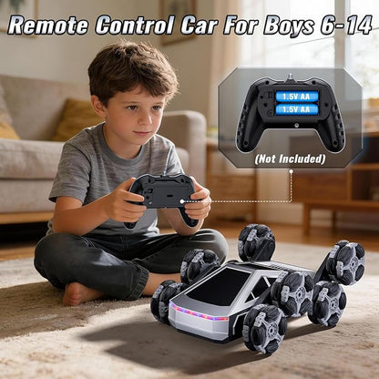 Remote Control Car 8 Wheels RC Stunt Car with LED Lights &amp Music 2.4GHz RC Drift Car for Boys Aged 6-14 Christmas Birthday Gift for Kids