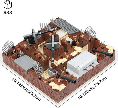 Finger Rock WW2 Military Base Bunker Trench Building Set 8 in 1 Army Battle Scenes with Fortresses Anti-Aircraft Guns Treatment Room and Penitentiary Idea Gifts for Teens Adults 14+ (833pcs)