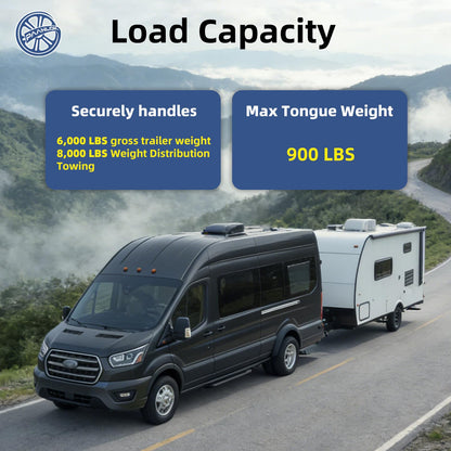 Paanlok Class 3 Trailer Hitch for 2015-2025 Ford Transit 150/250 & 2015-2024 Transit 350, 2022-2024 E-Transit | 8,000LBS Weight Distribution, Bolt-On 2 Inch Receiver, Heavy Duty Carbon Steel
