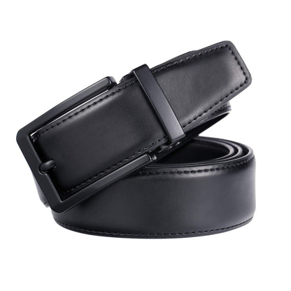 Weifert Men's Dress Belt Black Leather Belts for Jeans (32-34, Black2)