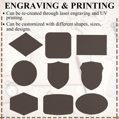 5 Pack Laserable Leatherette Sheet Faux Leather Laser Engraving Leather Blank Hat Patches with Heat Press Adhesive for Laser Engraving DIY Hat Cap Beanie UV Printing Craft Supplies (Taupe)
