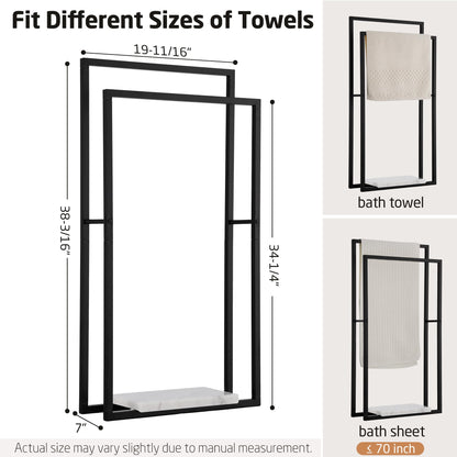 KES 38" H Standing Towel Racks for Bathroom & Countertop Hand Towel Holder, BTH501-BK+BTH223-BK