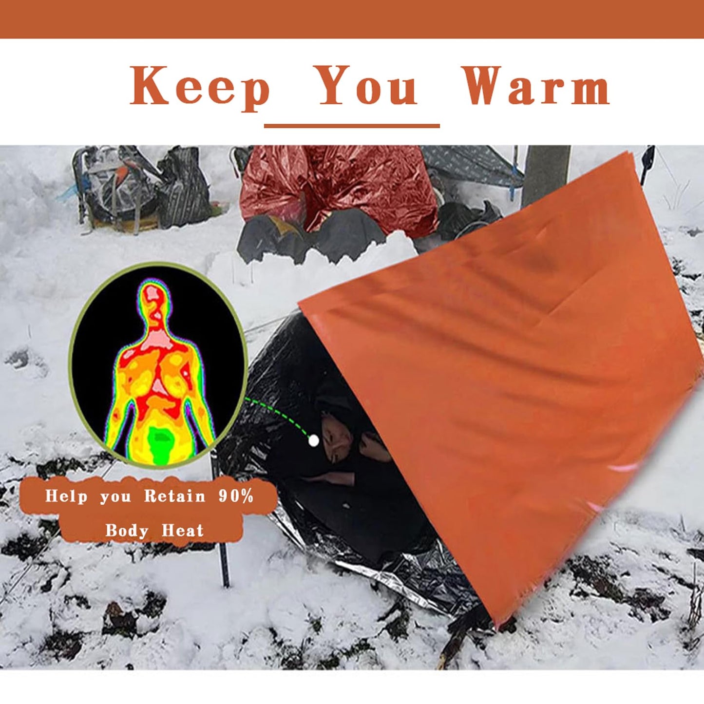 Eanpet 5Pcs Survival Kit Portable Survival Emergency Tents and Shelters Camping Blankets 2 Person Sleeping Bags Rain Ponchos for Adults Bulk for Outdoor Hiking,First Aid,Green