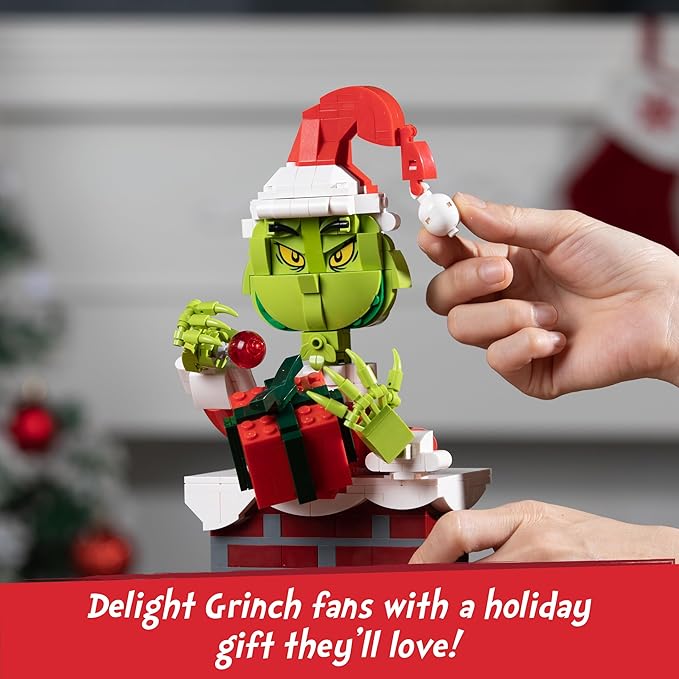 Brickcraft The Grinch Building Set 504 PCS Christmas Toy Kit for Kids &amp Adults 8+ Movable Hands Arm &amp Hat Holiday Collectible Display Model Fun Xmas Gift Idea for Grinch Fans &amp Builder