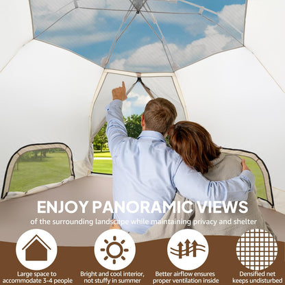 Chihee Camping Tents Pop-Up Stand-up Tent, Family Cabin Tent with Awning Porch 3-Person Outdoor Shelter with Screen Room Large Capacity, Waterproof and Windproof, Easy Setup,Traveling Hiking Picnic