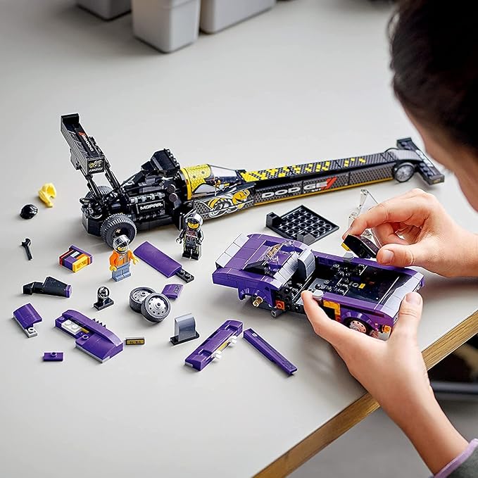 LEGO Speed Champions Mopar Dodge//SRT Top Fuel Dragster and 1970 Dodge Challenger T/A 76904 Building Toy New 2021 (627 Pieces)