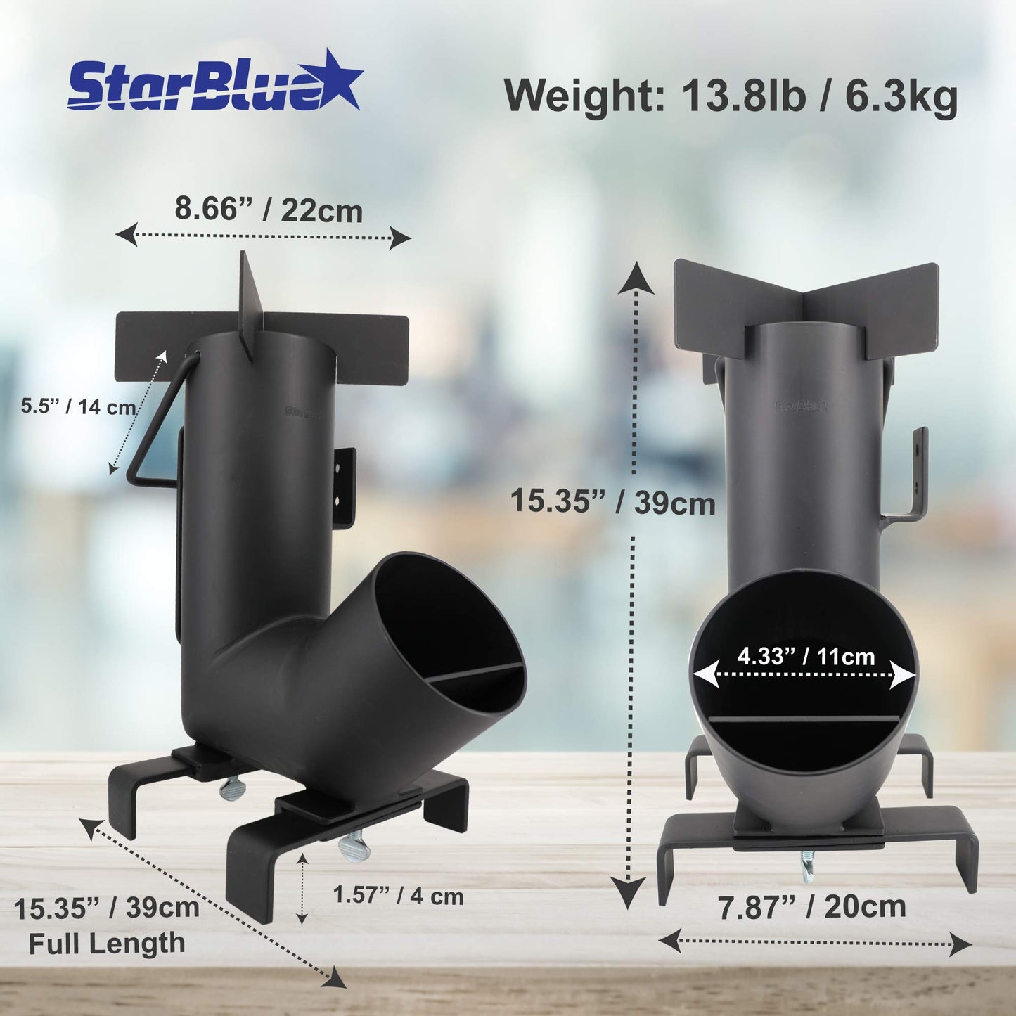Camping Rocket Stove and 16 Inch Cast Iron Griddle Pizza Pan by StarBlue