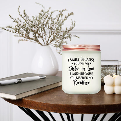 Maybeone Mothers Day Gifts for Sister in Law - Birthday Christmas Valentines Day Wedding Gifts for Sister in Law - Lavender Scented Candle