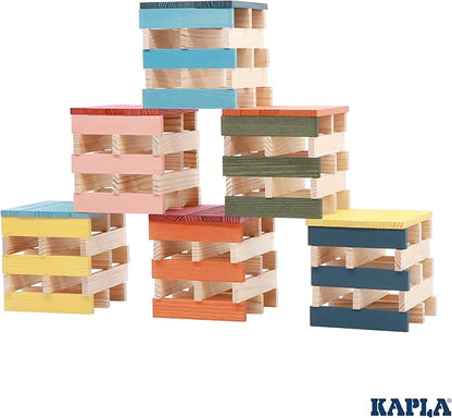 KAPLA 100 Octocolor Case - Wooden Construction Set 100 Colored Building Planks